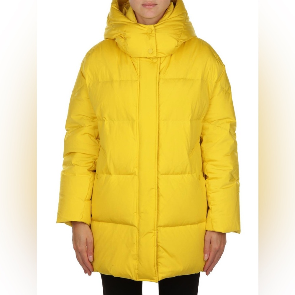 WOOLRICH Aurora Puffy Yellow Down Feather Parka Size Small $750
